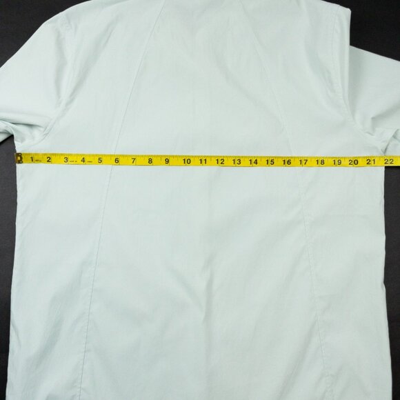 Athleta Midtown Shirt Women's Large Pale Green Button-Up Long Sleeve Polyester - Picture 11 of 12